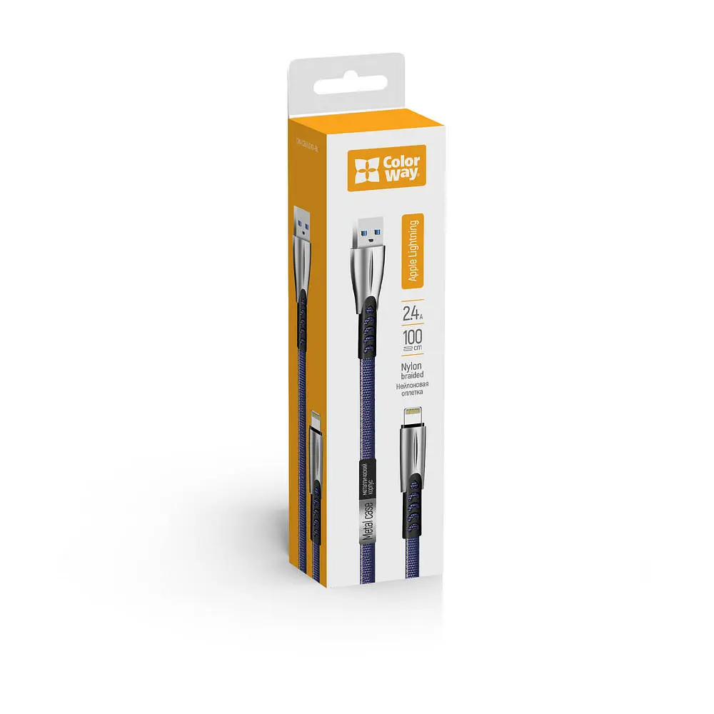 Кабель ColorWay USB-Lightning 2.4А 1 м Blue - фото 2