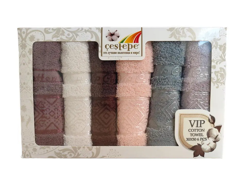 Набір кухонних турецьких рушників із 6 штук Cestepe Vip Cotton Prag 30х50