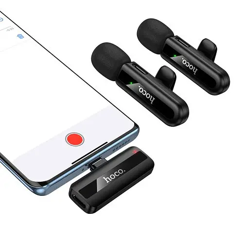 Мікрофон HOCO L20A Fair dual-mic wireless microphone(iP/Type-C) чорний - фото 4