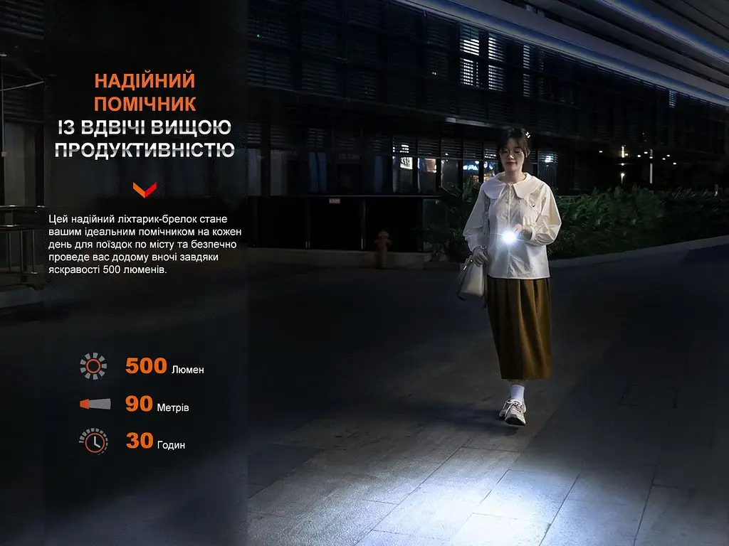 Ліхтар брелок Fenix E03R V2.0, синій - фото 6
