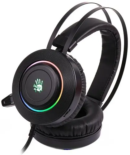Навушники Bloody G521 Black підсвічування USB накладні кабель 1.8 м - фото 2