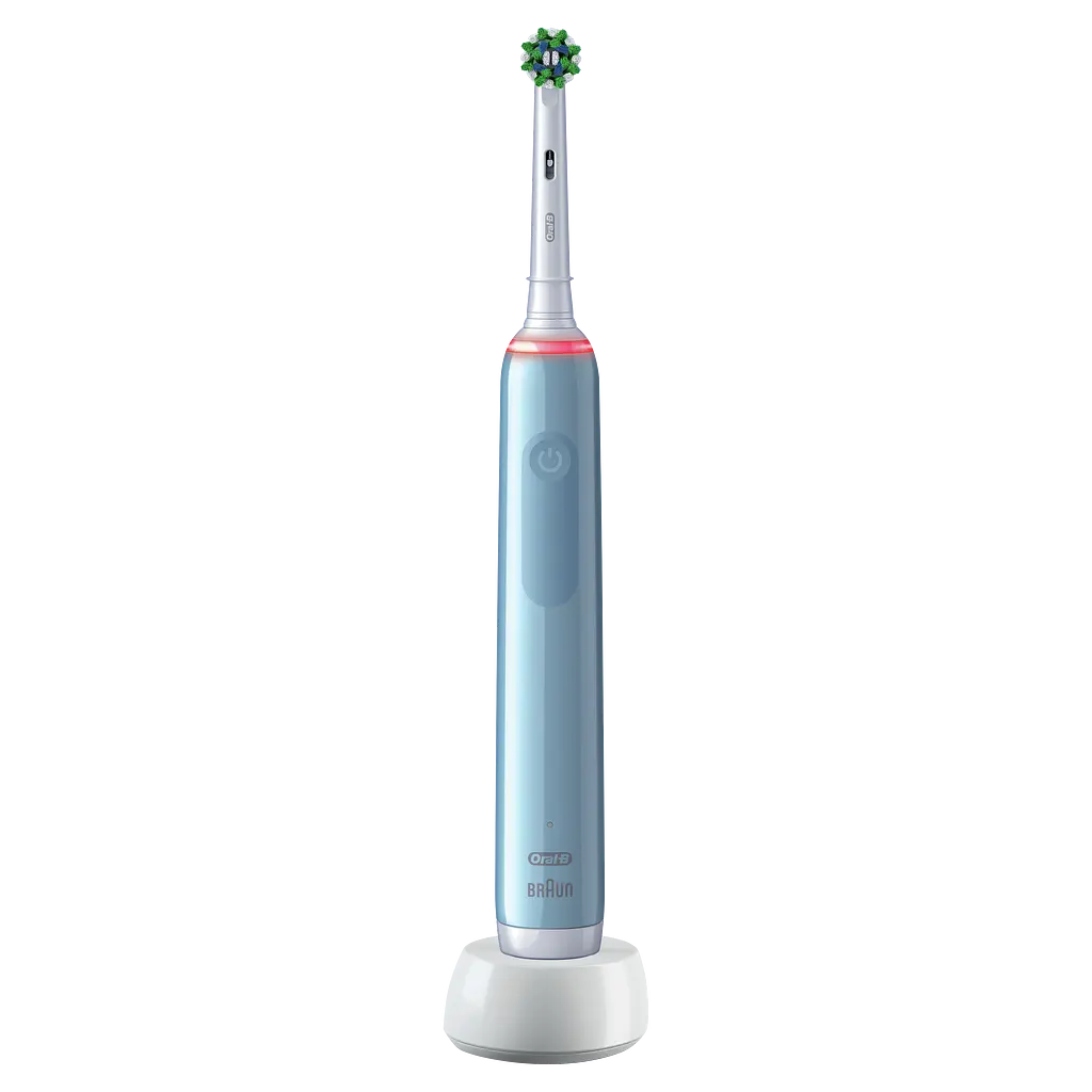 Електрична зубна щітка Oral-B Pro 3 3000 СrossAсtion, синя - фото 3