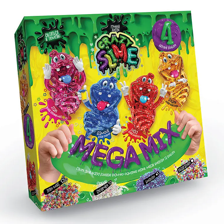 Ігровий набір для проведення дослідів "Crazy Slime" SLM-03, 4в1 SLM-03-02U
