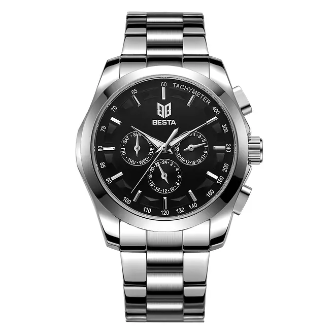 Наручний годинник чоловічий Besta Walker Steel Сріблястий (3130) - фото 6