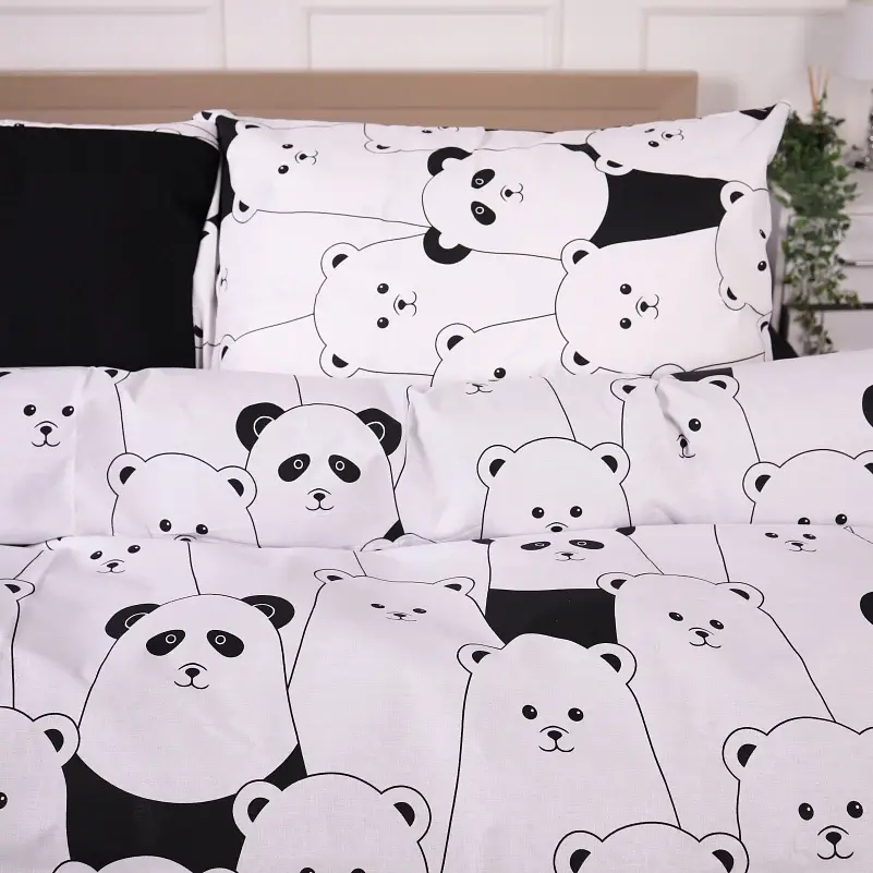 Підковдра MirSon Ranforce Elite 17-4849 White bear 220 x 240 см чорно-біла (2200009584190) - фото 3