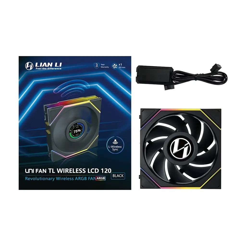 Кулер до корпусу Lian Li UNI Fan TL WIRELESS LCD 120-1, Black (G99.12TLLCD1W1B.00) - фото 8