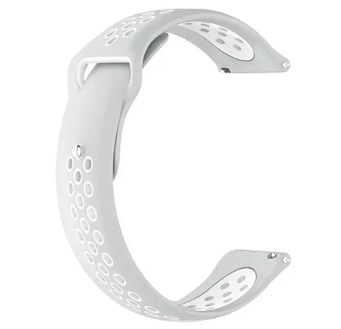 Спортивный ремешок Primolux Perfor Sport с перфорацией для часов Xiaomi Huami Amazfit Stratos Grey White - фото 2