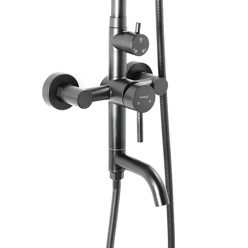 Душова система Mixxus SUS-009-J black MI2808, Чорний матовий - фото 3