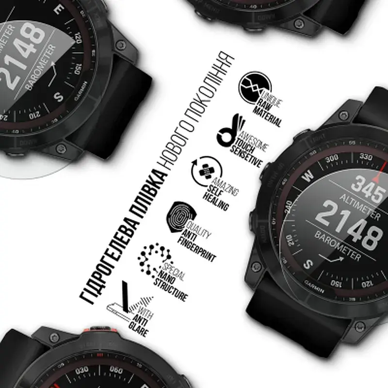 Плівка захисна Armorstandart Matte hydrogel Garmin Fenix 7X Solar 51mm 6 pcs (ARM92008) - фото 2
