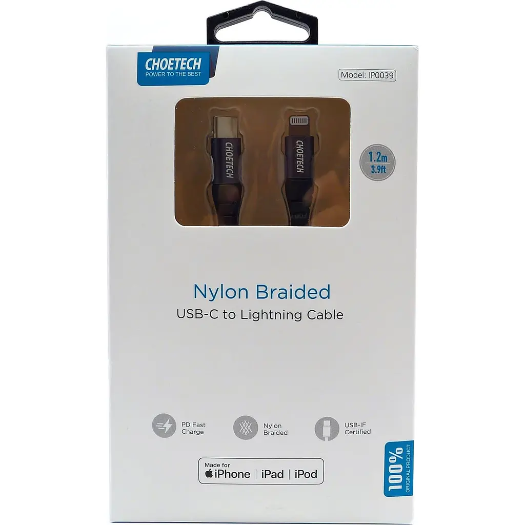 Кабель Choetech Lightning USB Type-C to Lightning 20W 1.2m Black (IP0039-BK) - фото 4