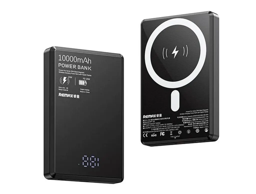 Павербанк Remax RPP-109 10000mAh 20W Metal MagSafe Power Bank Black - фото 3