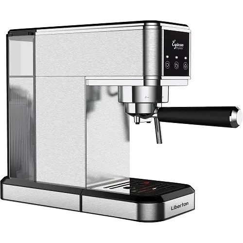 Кавоварка Liberton LCM-2207, Inox, 1350W, ріжкова, резервуар для води 1л, ручний капучинатор, приготування 2 чашок одночасно - фото 2