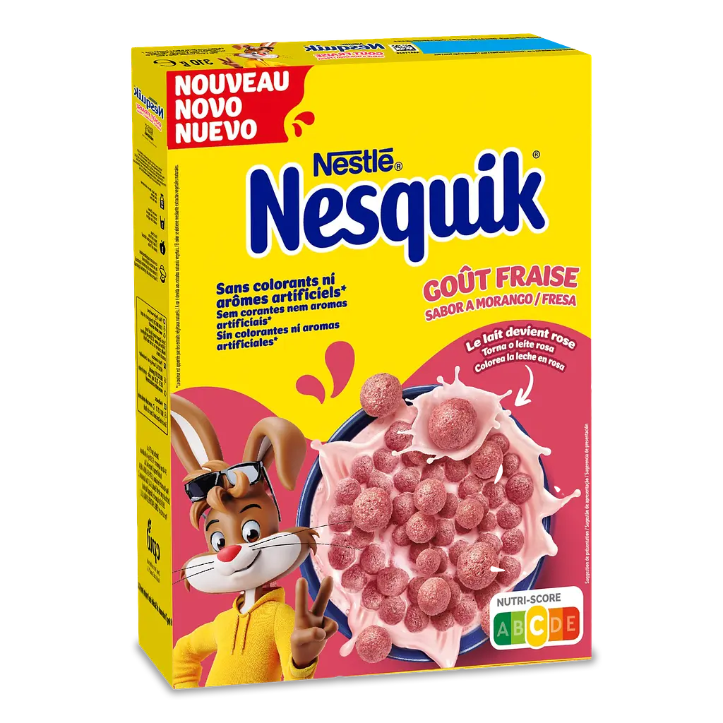 Уцінка. Готовий сухий сніданок Nestle Nesquik Strawberry з вітамінами та залізом 310 г  - фото 2