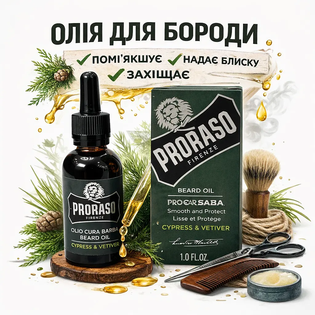 Олія для бороди Proraso Cypress & Vetyver 30 мл (400742) - фото 2