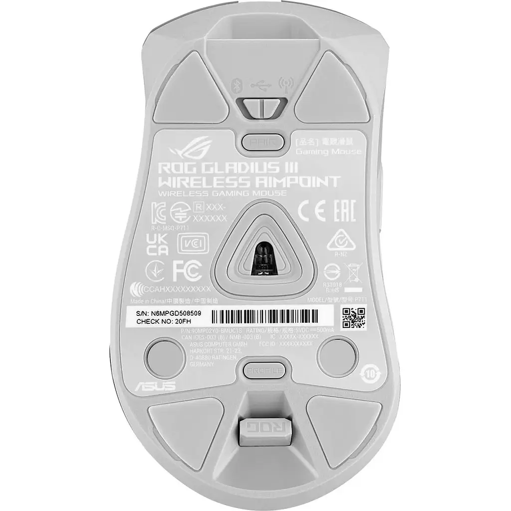 Миша Asus ROG Gladius III Wireless AimPoint RGB White (90MP02Y0-BMUA11) [128742] - фото 6