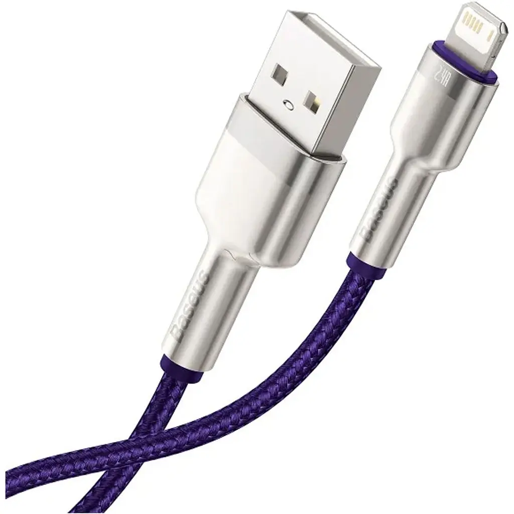 Кабель Baseus Cafule Metal USB-A to Lightning 2m Purple (CALJK-B05) [169645] - фото 4