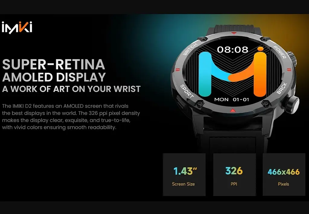 Смарт-часы iMiki D-2 Silicone Strap Amoled Black - фото 3