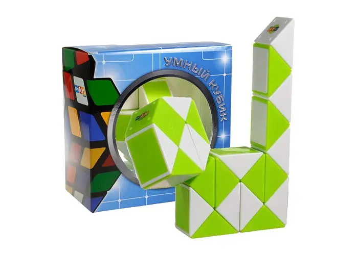 Змійка Рубіка біло-зелена в коробці (Smart Cube Snake White and Green in box) (SCT404) - фото 6
