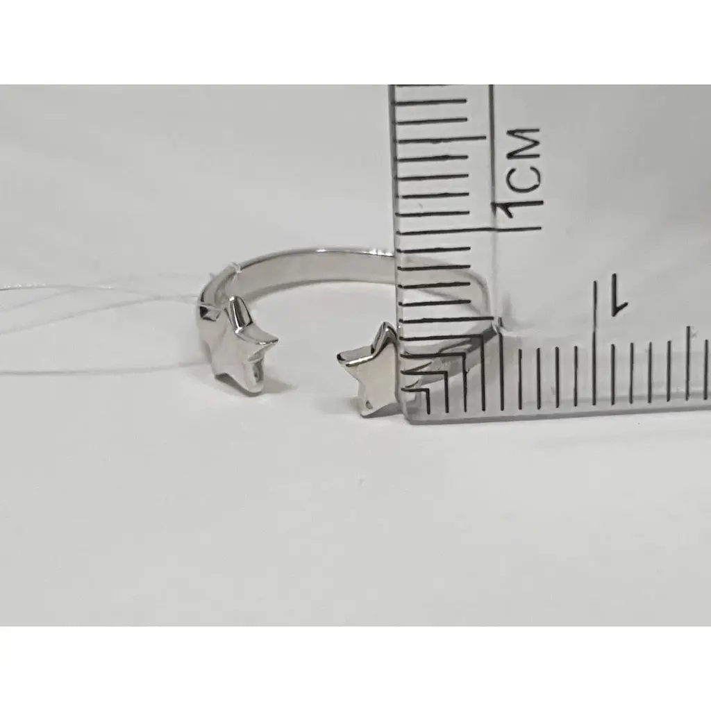 Срібне незамкнене кільце Qvaliz Зірки. 90101192 15 - фото 4