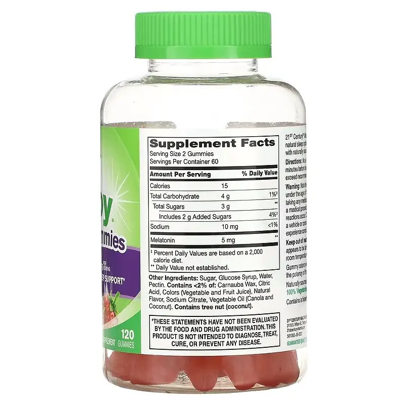Желейки з мелатоніном 21st Century VitaJoy Melatonin Gummies, 120 желейок - Полуниця - фото 2