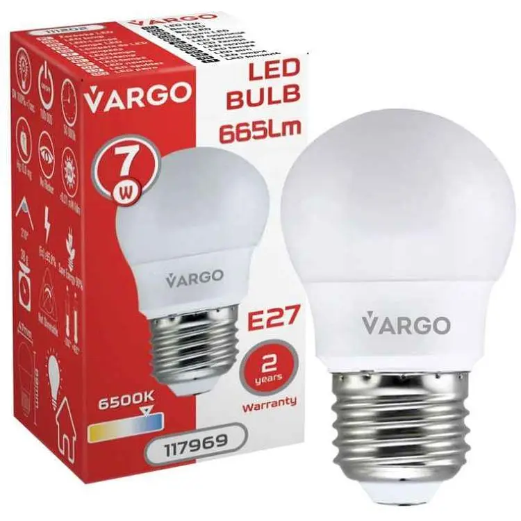 Лампа світлодіодна VARGO 7W E27 G45 6500K 220V (V-117969)