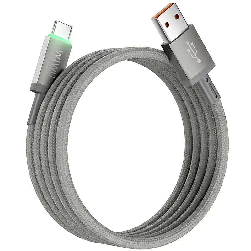 Дата кабель WIWU C082 Maglink USB to Type-C 60W 1 м Grey - фото 3