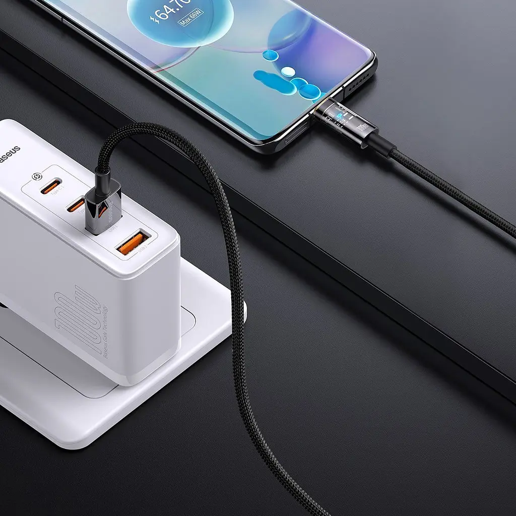 Кабель Baseus Explorer Series Auto Power-Off USB-A to USB-С 100w 2m Black (CATS000301) [152038] - фото 7