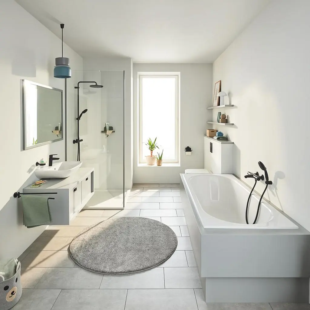 Душевая система термостатическая Grohe QuickFix Vitalio Start System 250 266772431, Черный матовый - фото 7
