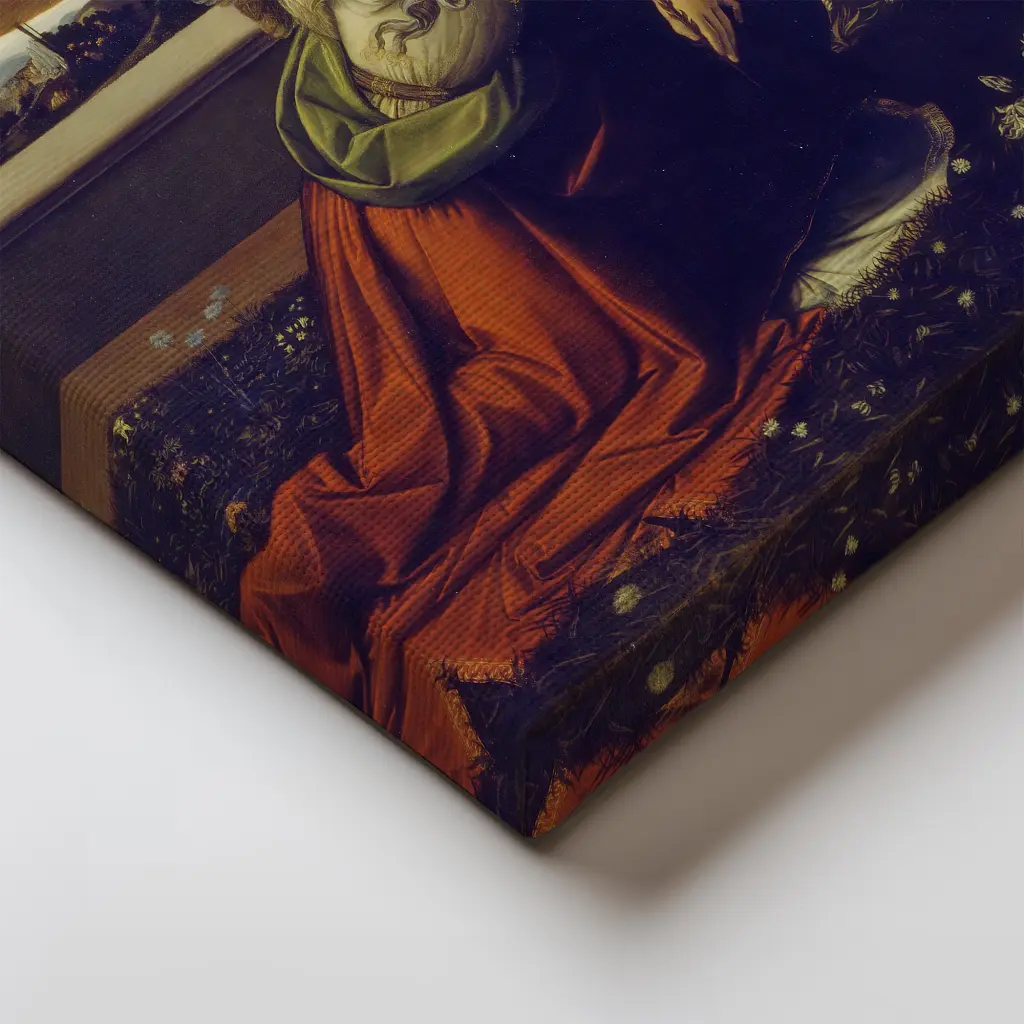Інтер'єрна картина Благовіщення, Леонардо да Вінчі, Leonardo da Vinci, Annunciation, релігійний декор, 60×120 см (id6947) - фото 3