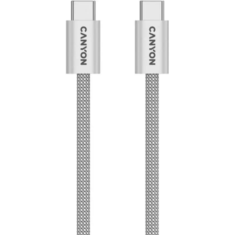 Дата кабель USB-C to USB-C 1.0m 60W Magnet Braided Light Grey Canyon (CND-CCMG60AB15LG) - фото 4