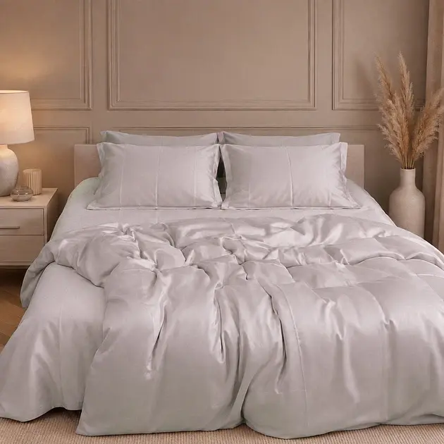 Простирадло MirSon Tencel Light Beige 200х220 см (2200013882398)