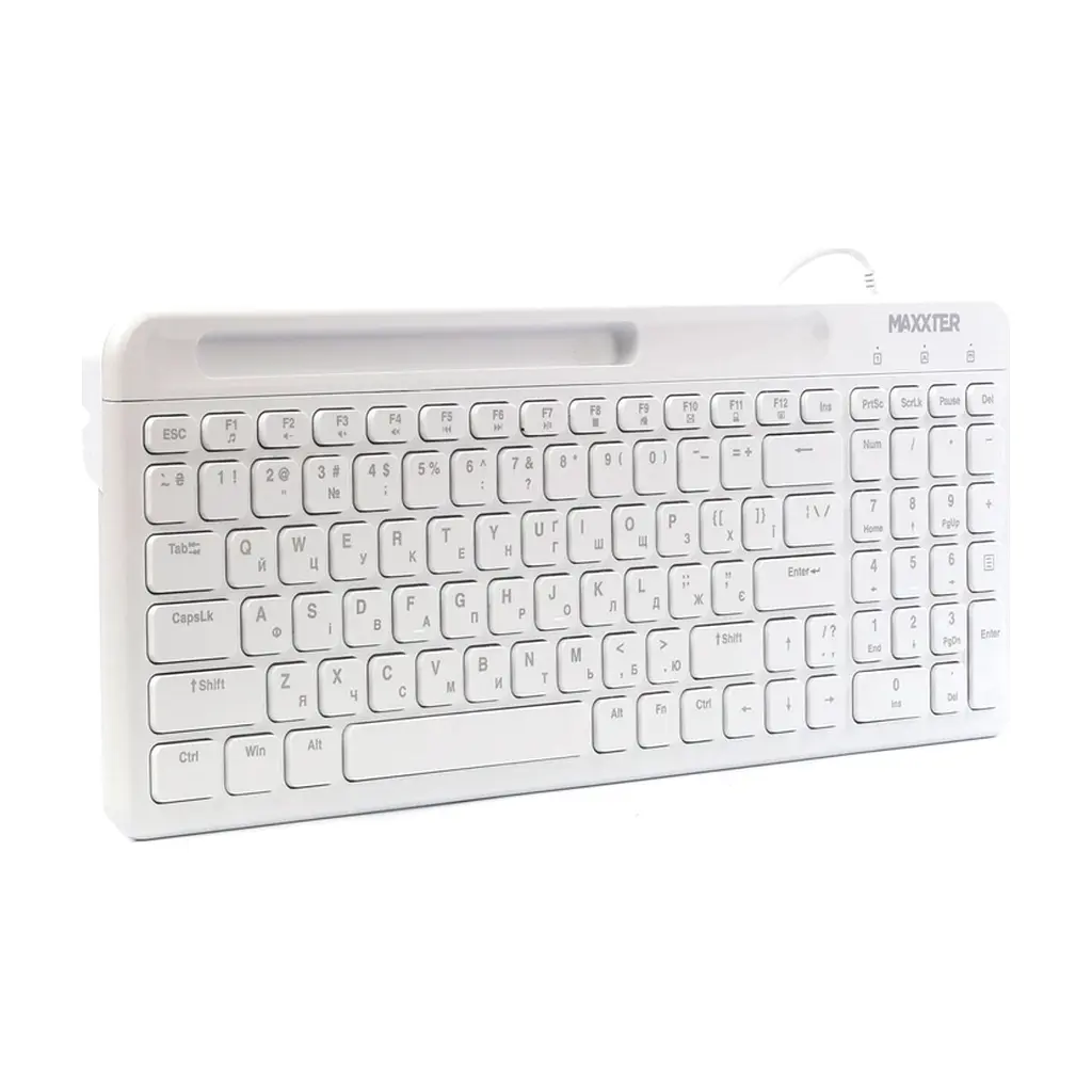 Клавіатура Maxxter KB-01W-UA USB White (KB-01W-UA) - фото 3