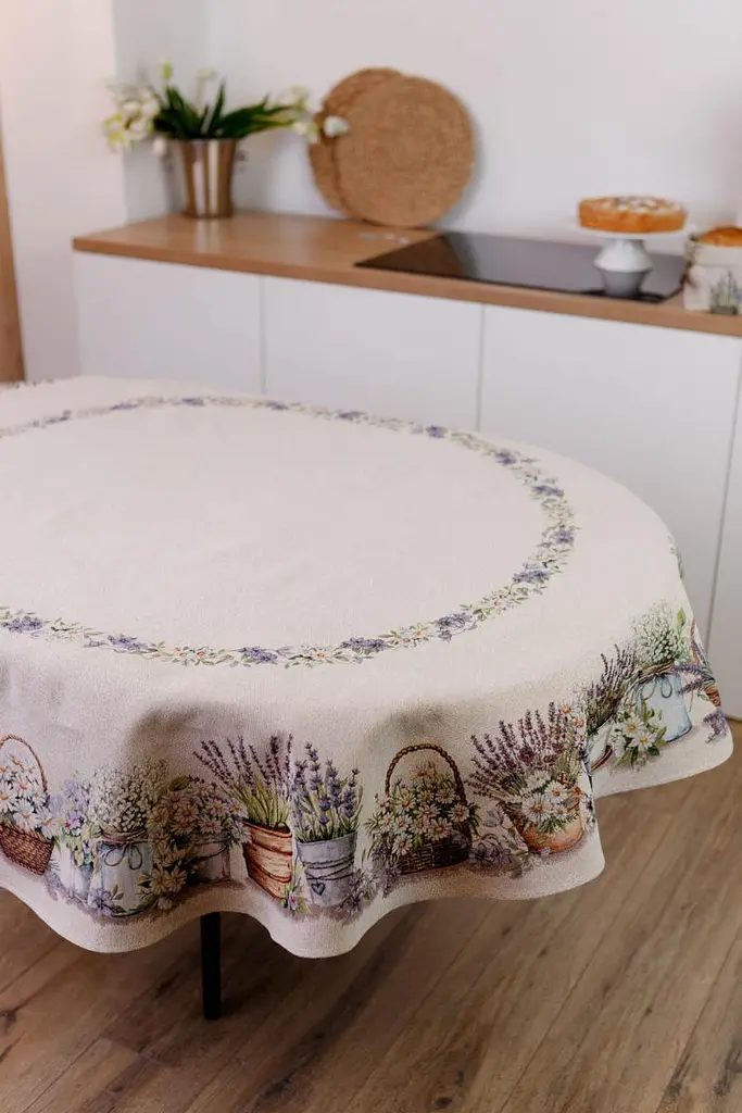 Скатертина гобеленова овальна на стіл 160х250см (039128) - фото 5