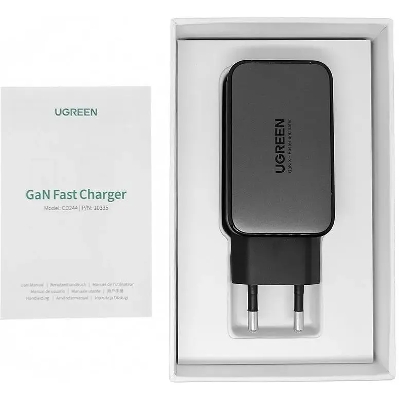 Зарядний пристрій 3xUSB 65W (2хUSB-C+USB-A) Gan CD244 Сірий Ugreen (10335) - фото 4