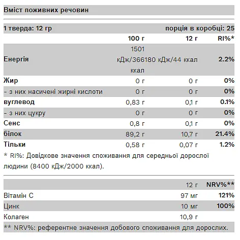 Колаген з Вітаміном С та Цинком Collagen LIGHT - 300 г Лимонад - фото 2