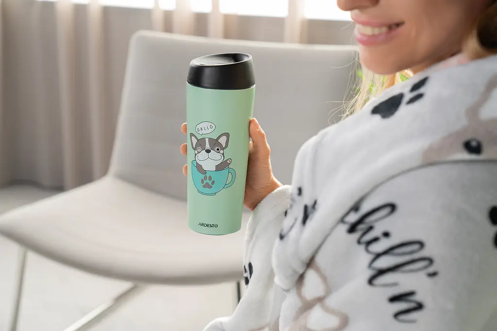 Термокухоль Ardesto Coffee time Frenchie 450 мл Зелений AR2645DG - фото 2