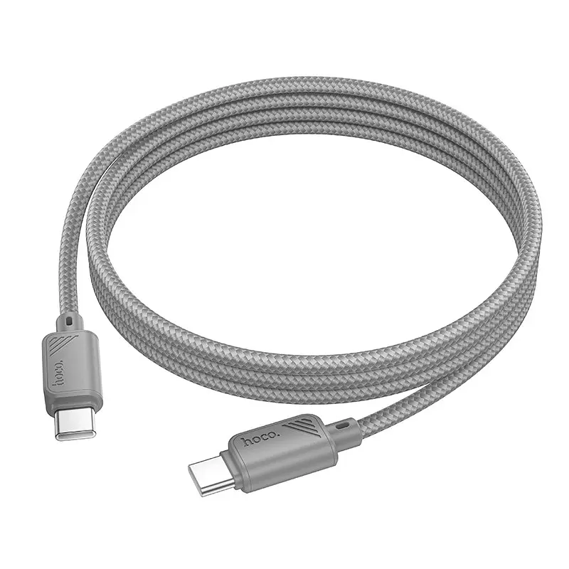 Дата кабель Hoco X113 Beneficio Type-C to Type-C 60W (1m) Gray - фото 2