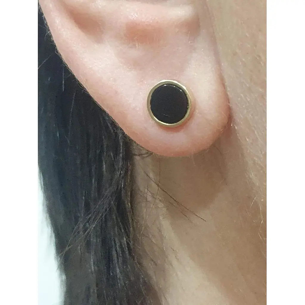 Золотые серьги Платон с агатом. 2С196/67Б - фото 2