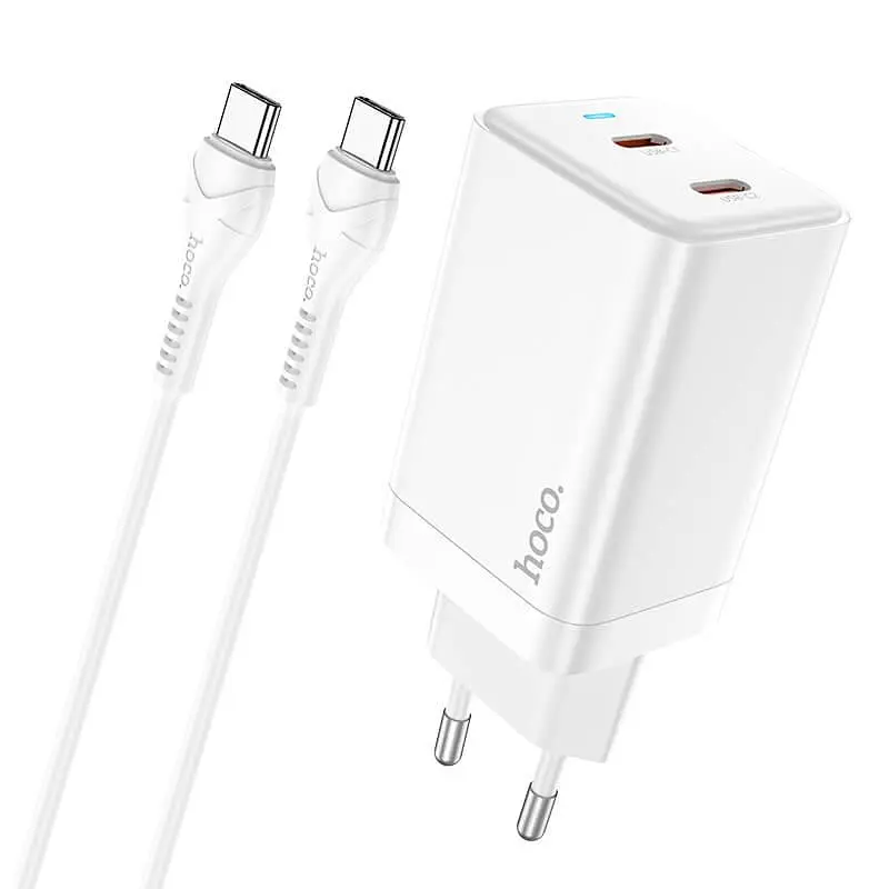 Зарядное устройство Hoco Type-c to Type-c Cable Starlight N23 45 ватт белое - фото 2