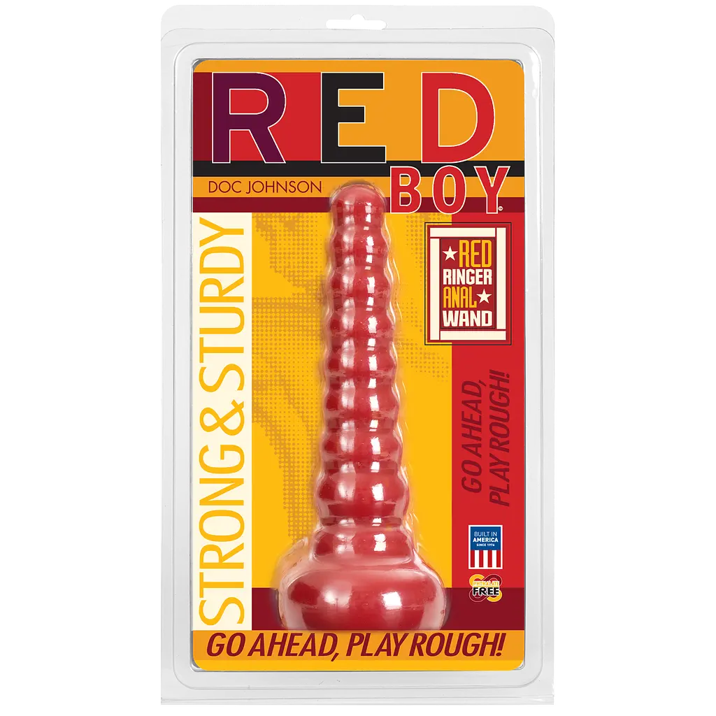 Анальна пробка-втулка Doc Johnson Red Ringer Anal Wand, 21х4.4 см, червоний - фото 2