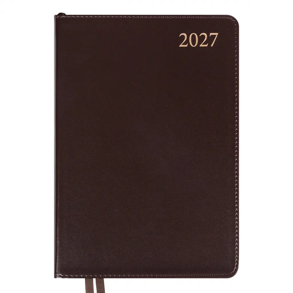 Щоденник діловий Leo Planner 2027 Aldento інтегральний А5 368 сторінок темно-коричневий (252733)