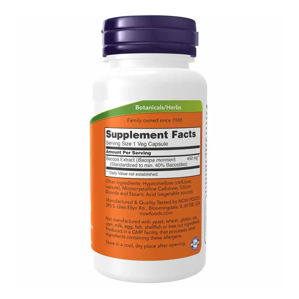 Екстракт Бакопи Bacopa Extract 450 мг 90 вегетаріанських капсул - фото 2