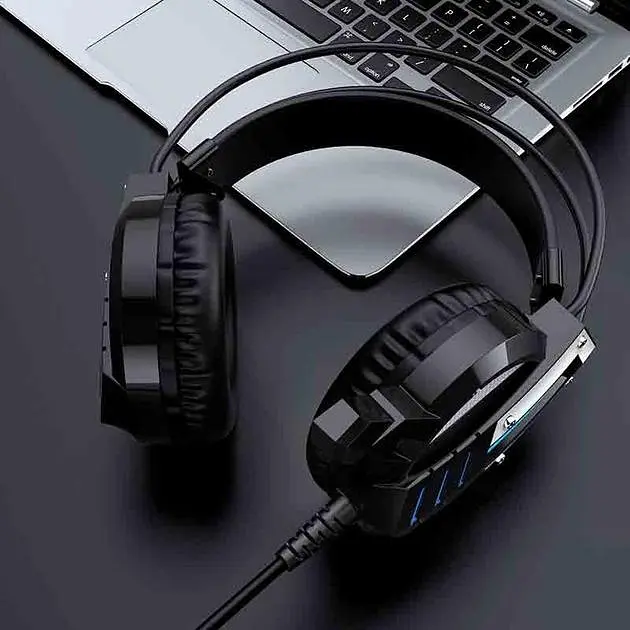 Проводные наушники Borofone gaming Fun LED Hi-Res BO100, USB, 3.5mm, 2.4m, black - фото 6