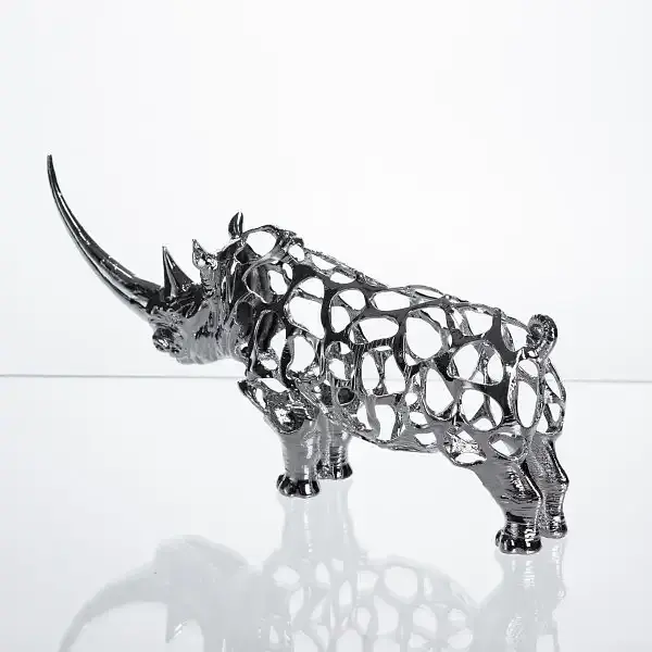 Декоративна фігурка Yiwu Rhinoceros 23x6x10 см металева статуетка носорога колекційна для дому декор HP-7-23 - фото 4