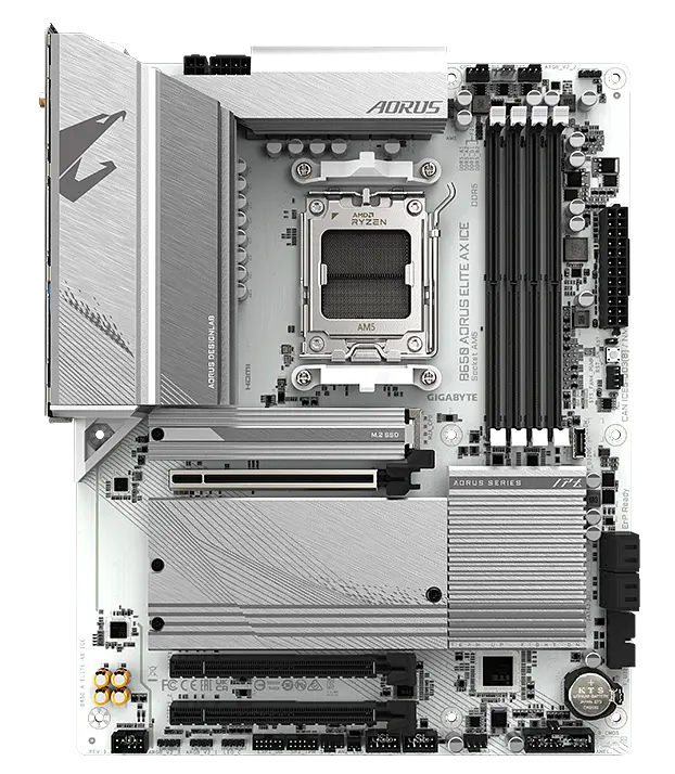 Mатеринська плата Gigabyte B650M Aorus Elite AX ICE Socket AM5 (B650M AORUS ELITE AX ICE) - фото 2