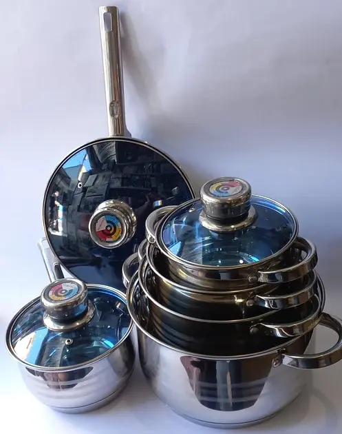 Набор кастрюль со сковородой и крышками Royalty Line RL-1801B из нержавеющей стали - фото 5