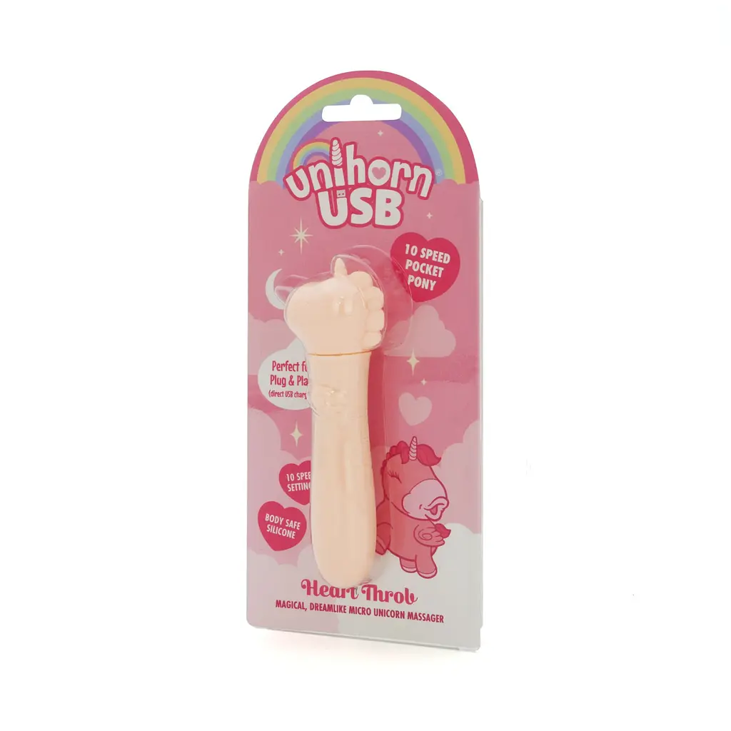 Вібратор-єдиноріжка Unihorn USB Bullet - Heart Throb, віброкуля, USB-зарядка, 10 режимів - фото 3