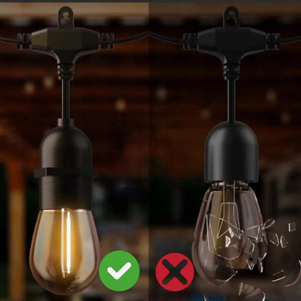 Гирлянда садовая светодиодная OldBro Red Garden 10 м 10x LED лампочки E27 IP44 теплый белый 2700K для сада, балкона - фото 5