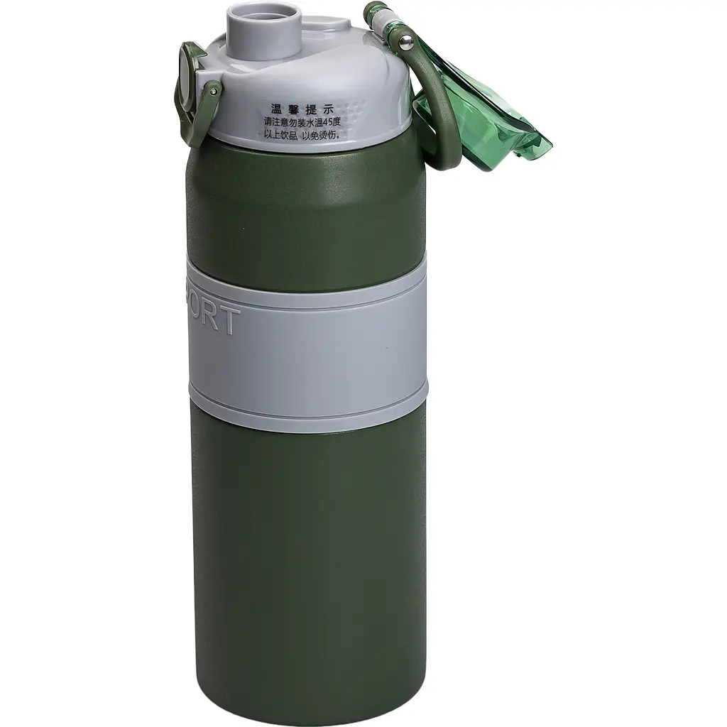 Термос Sport 800 мл з мундштуком і ручкою, зелений Yiwu HP-14-6GR - фото 5