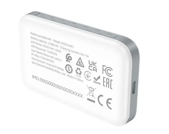 Портативный 4G Wi-Fi роутер Hoco HI41 LTE Wi-Fi 6 автономный мобильный интернет - фото 5